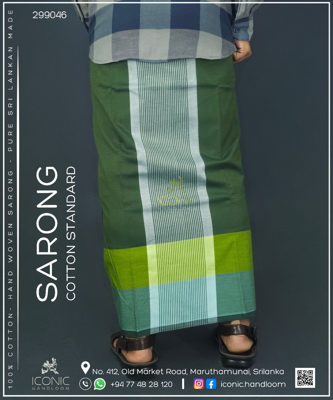 Handloom Cotton Sarong - The Alphine Current  -   ICS 299046