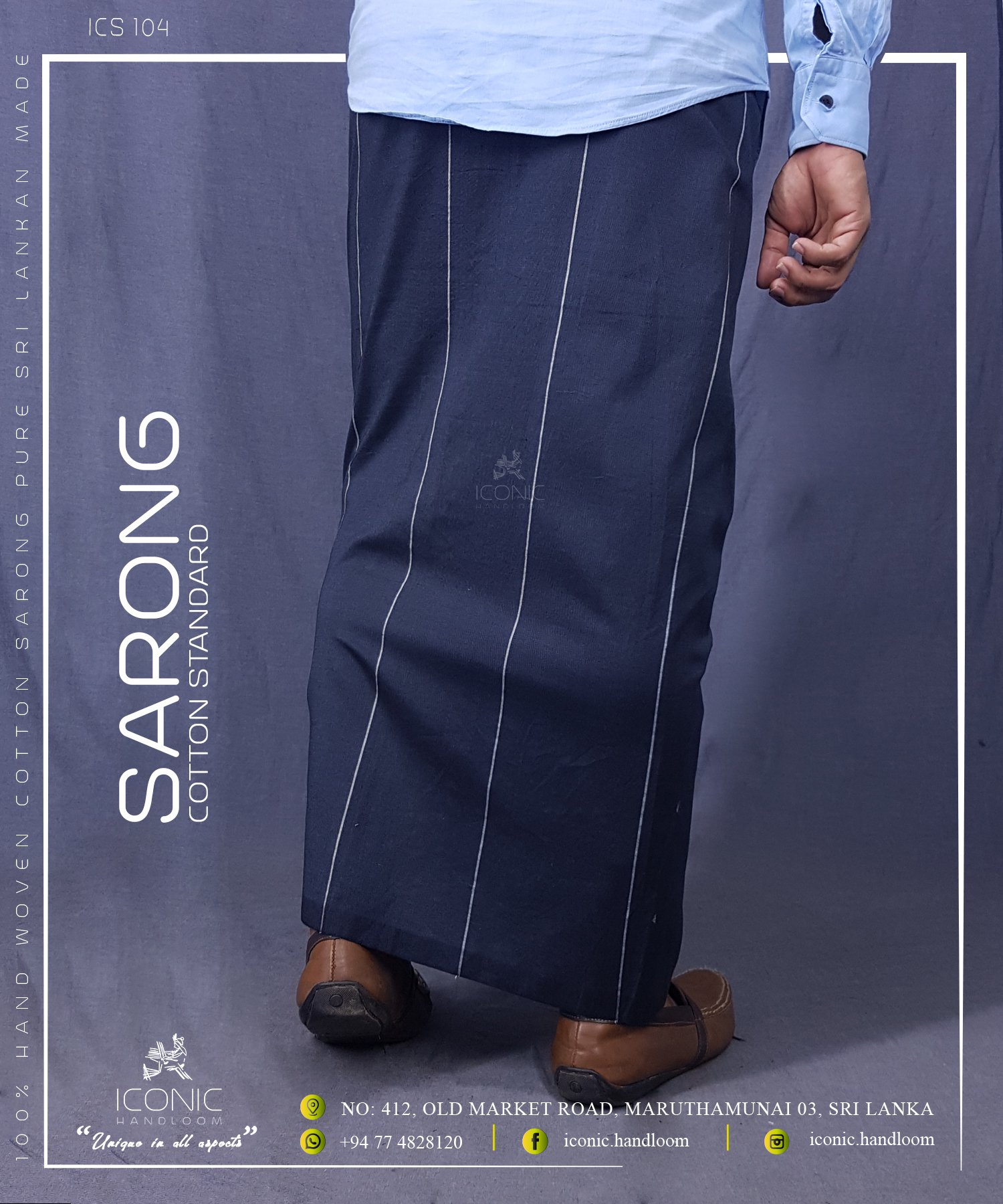 Handloom Cotton Sarong - Silver stripes in Dark Grey