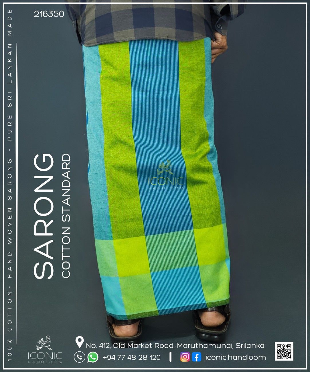 Handloom Cotton Sarong - The Hantana Heights - ICS 216350