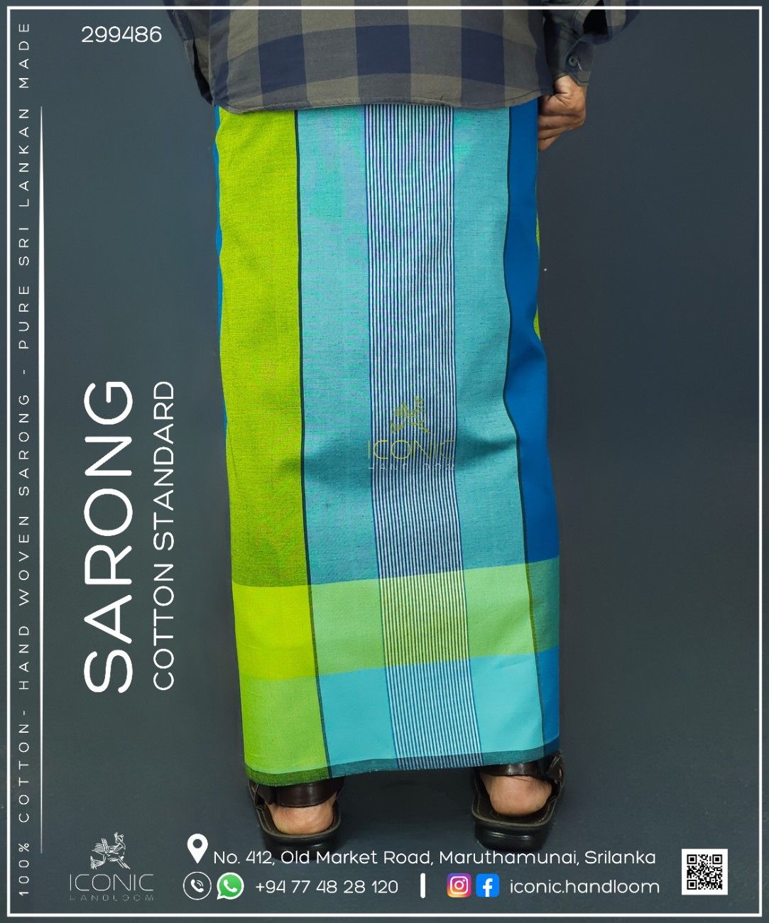 Handloom Cotton Sarong - The Hantana Heights  -  ICS 299486