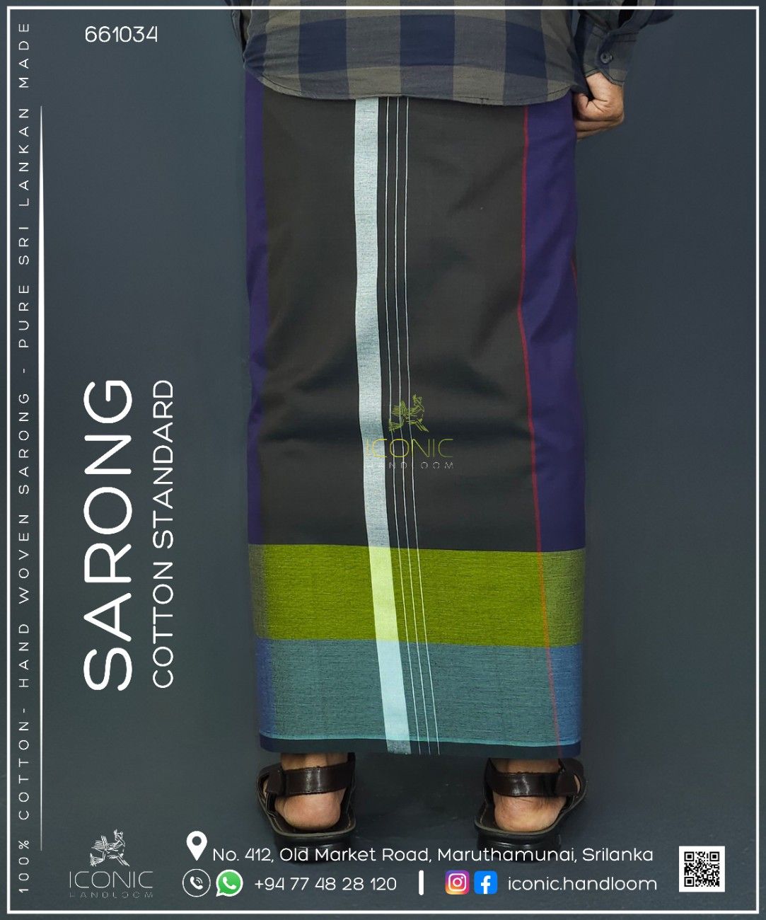 Handloom Cotton Sarong - The Crimson Eclipse  -  ICS 661034